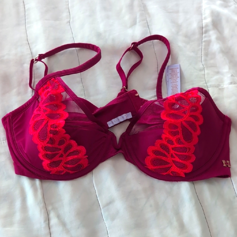 Savage X Fenty Magenta And Coral Bra